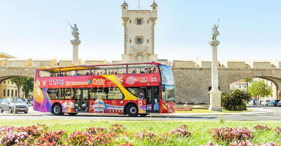 Cadiz: City Sightseeing Hop-On Hop-Off Bus Tour - First Views From Av. del Puerto on an Open-Top Bus