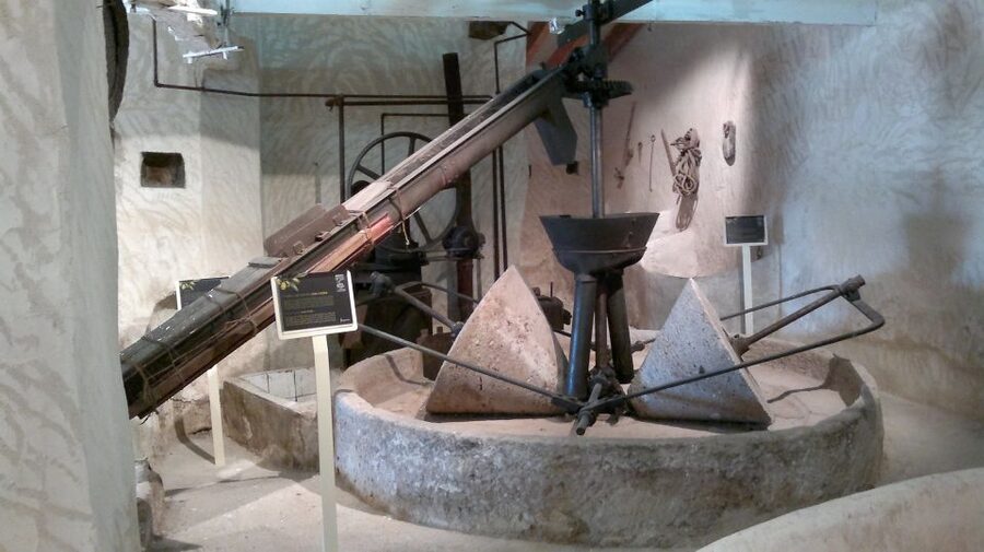 From Seville: Olive Oil Farm Tour - Entering the small olive oil factory and seeing the machines up close