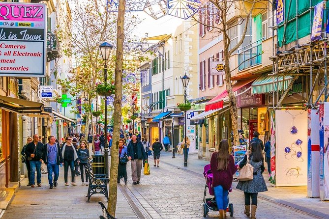 Gibraltar Day Trip from Seville + Rock Tour - Main Street free time: duty-free browsing with a meal option