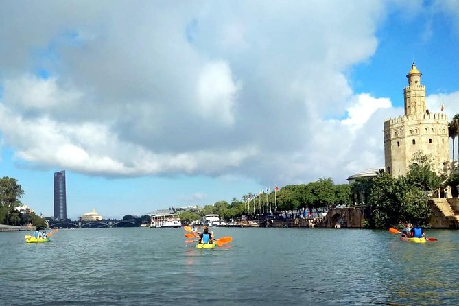 Sevilla 2 Hour Kayaking Tour on the Guadalquivir River - On the river: views of Maestranza, Expo grounds, and the Triana angle
