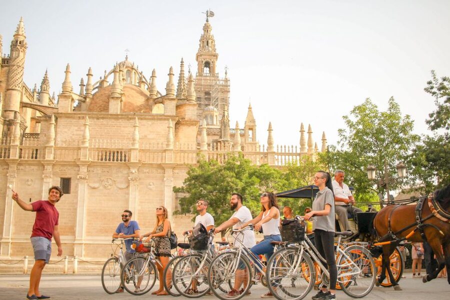 Seville: City Sightseeing and Local Culture Bike Tour - San Telmo Palace and the Alcázar, with a stop-and-ask mindset