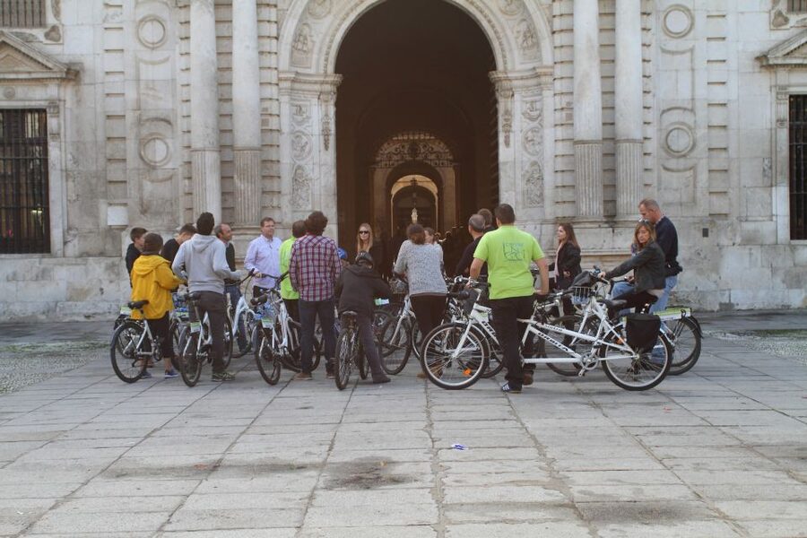 Seville: Historic Center Bike Tour - Puerta de Córdoba and the architecture you can actually spot