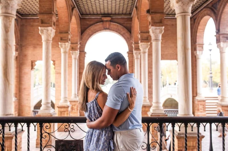 Seville: Professional Photoshoot and Video - Plaza de España photo stops: tilework, bridges over the canal, and ceramic alcoves
